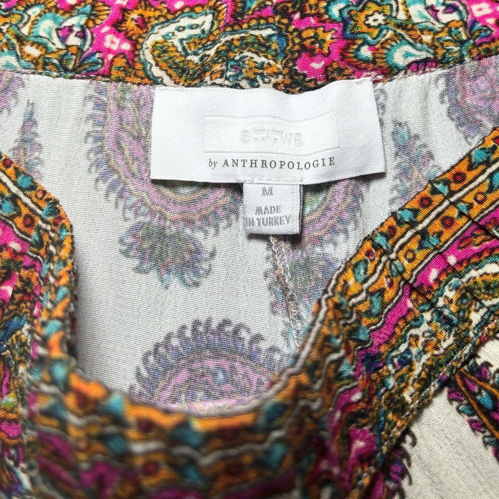 Ett Twa Anthropologie Cream Multicolor Paisley Print Viscose Shorts-A507 - Picture 4 of 7